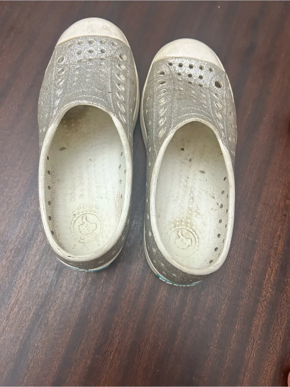 Native Kids Silver Glitter Slip-On Sneakers